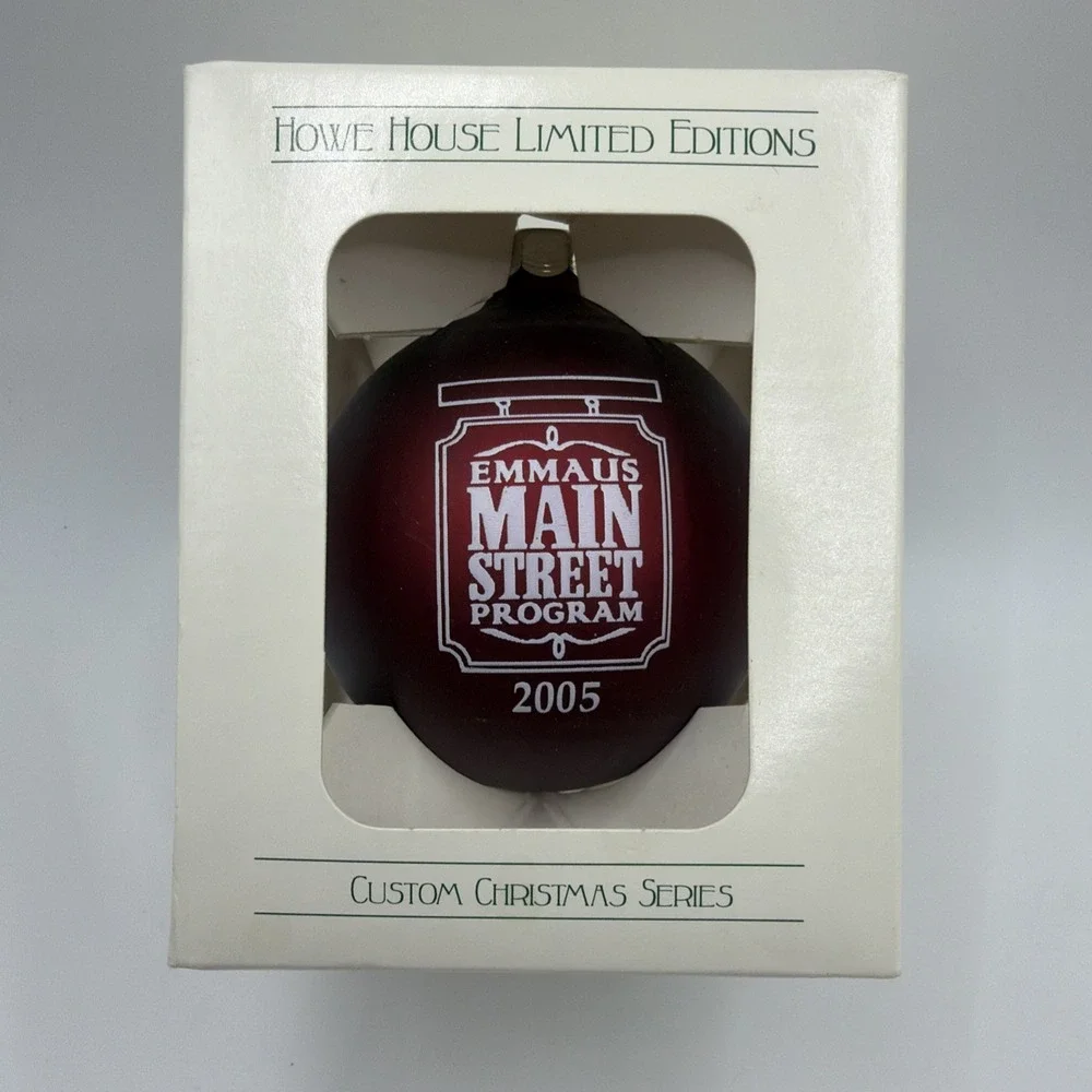 Howe House Limited Editions Red Glass Christmas Ornament. Main Street Collection